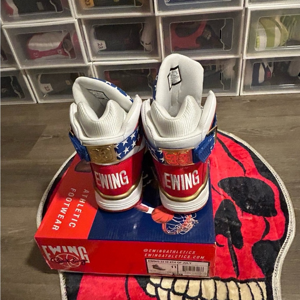 Ewing Athletics Hi 33 " 4th of July " Red, White, and Blue High-Top Sneakers - Picture 4 of 6